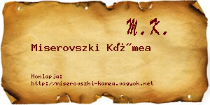 Miserovszki Kámea névjegykártya